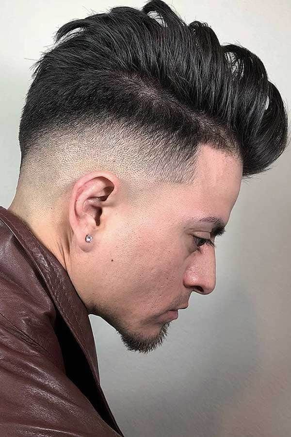 Low Drop Fade With A Side Part