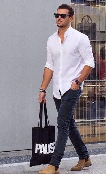 White Shirt with Black Jeans