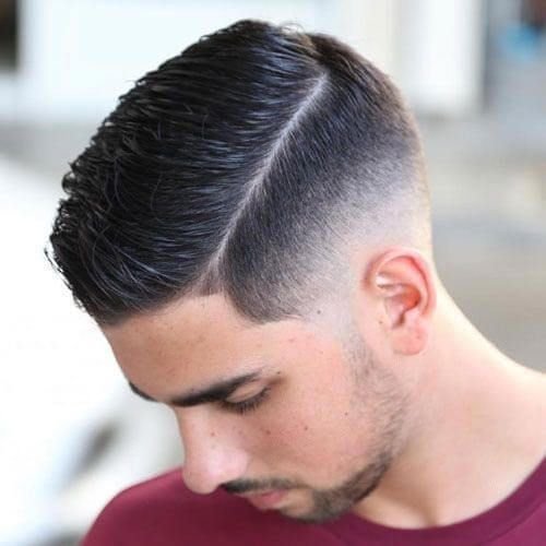 Low Skin Fade With A Side Part Haircut