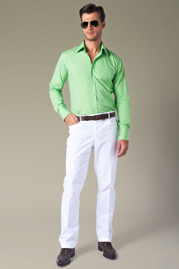 Light Green Shirt With White Pant