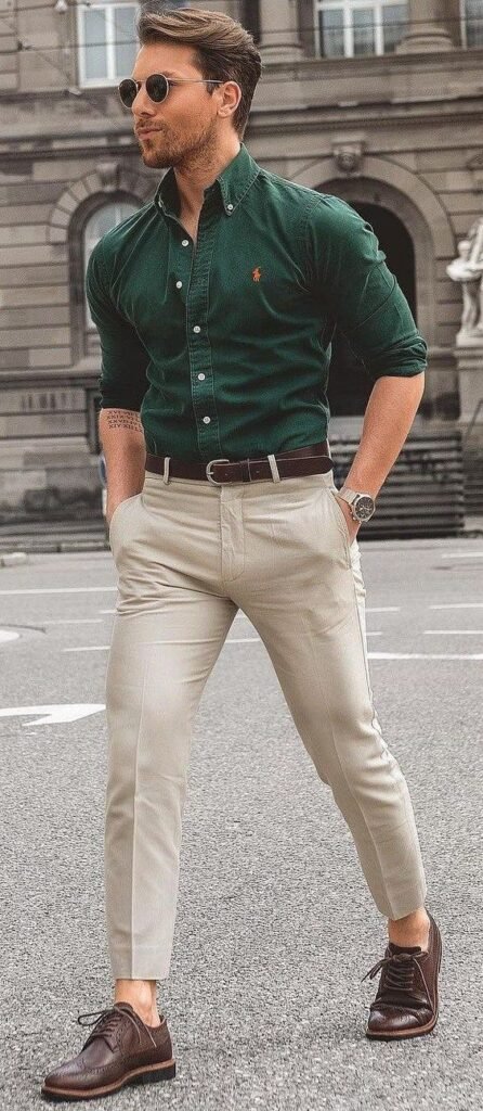 Light Green Shirt with Dark Khaki Pant