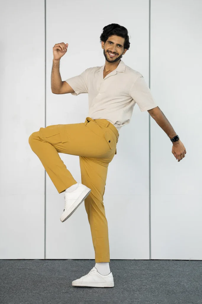 White shirt With Mustard Color Pants