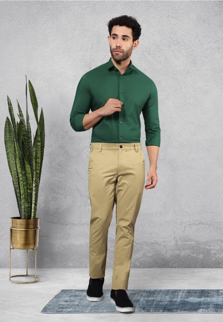 Light Green Shirt with Dark Khaki Pant