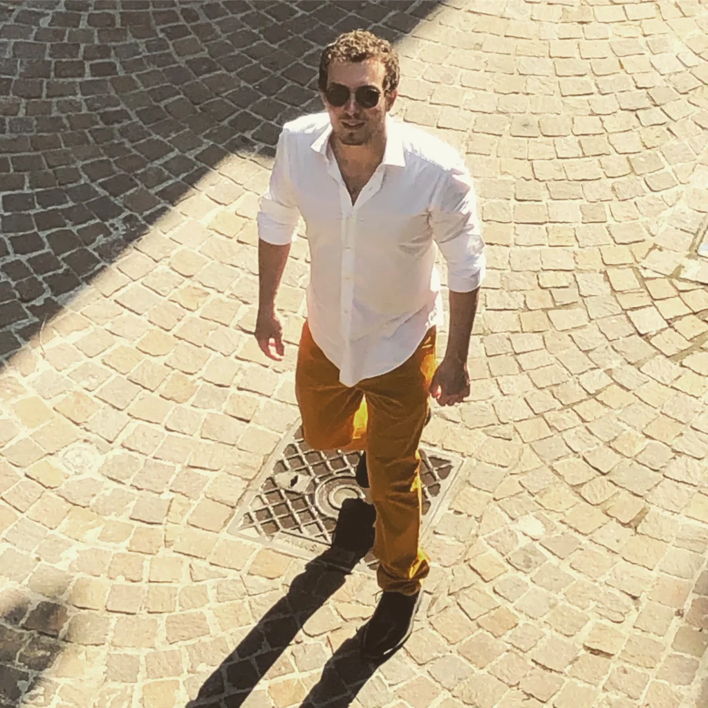 White shirt With Mustard Color Pants