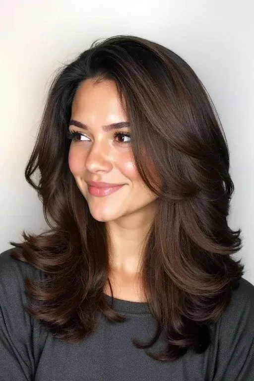 Haircuts for Round Face Female Indian Women With Wavy Hair Types